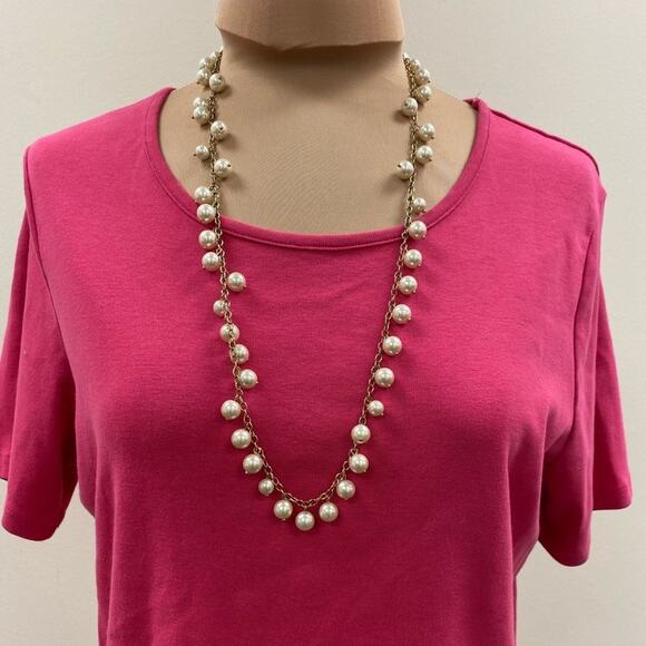 J. Crew gold and Pearl long necklace - Picture 1 of 5